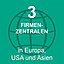 3 Firmenzentralen in Europa, USA und Asien